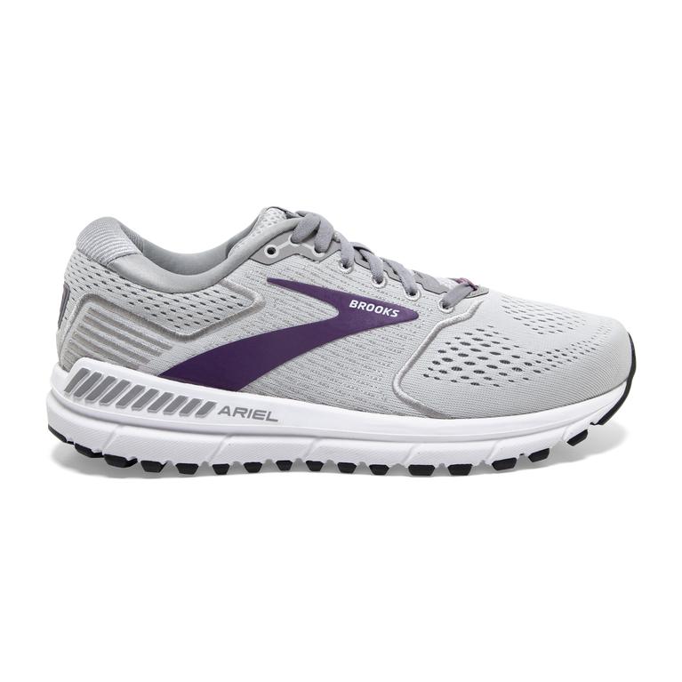 Brooks ARIEL '20 Road Running Shoes Womens Outlet - Oyster/Alloy/Grape (MSP892104)